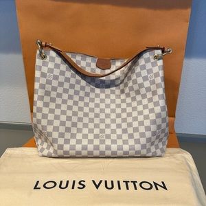 Authentic Louis Vuitton Graceful MM Damier Azur